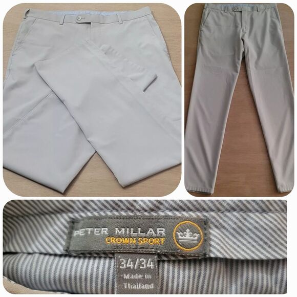 Peter Millar Other - Flaw🚨 Peter Millar Crown Active Chino Performance Golf Pants Size 34x34 Beige